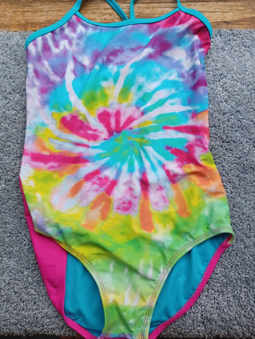 Xhilaration Kids Tie-Dye One-Piece Swimsuit in Pink, Turquoise & Multi